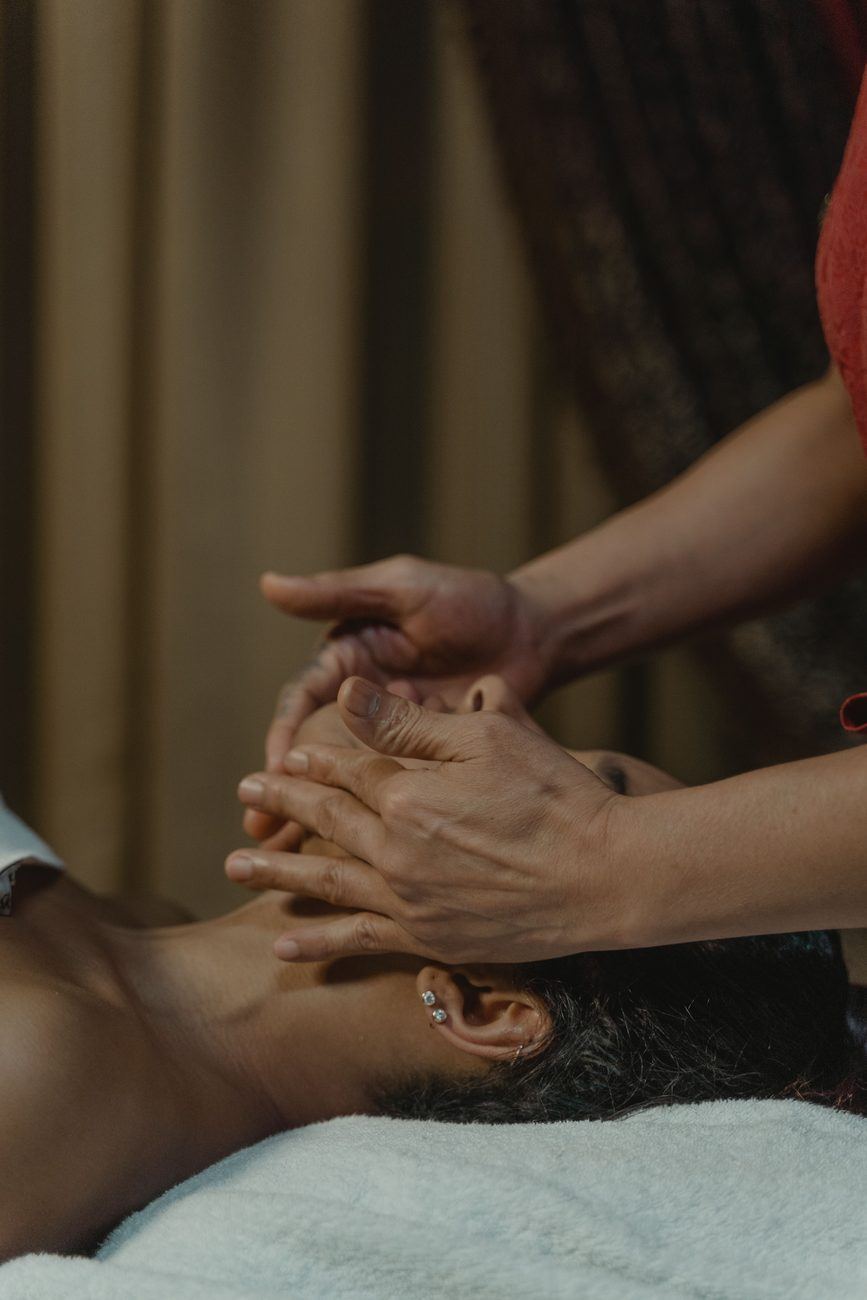 A calming pressure point and face massage